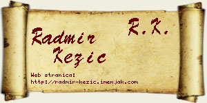 Radmir Kezić vizit kartica